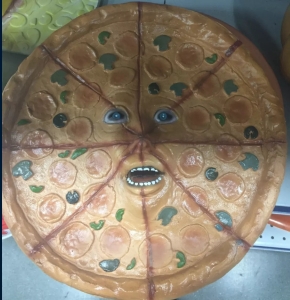 They made him into a pizza